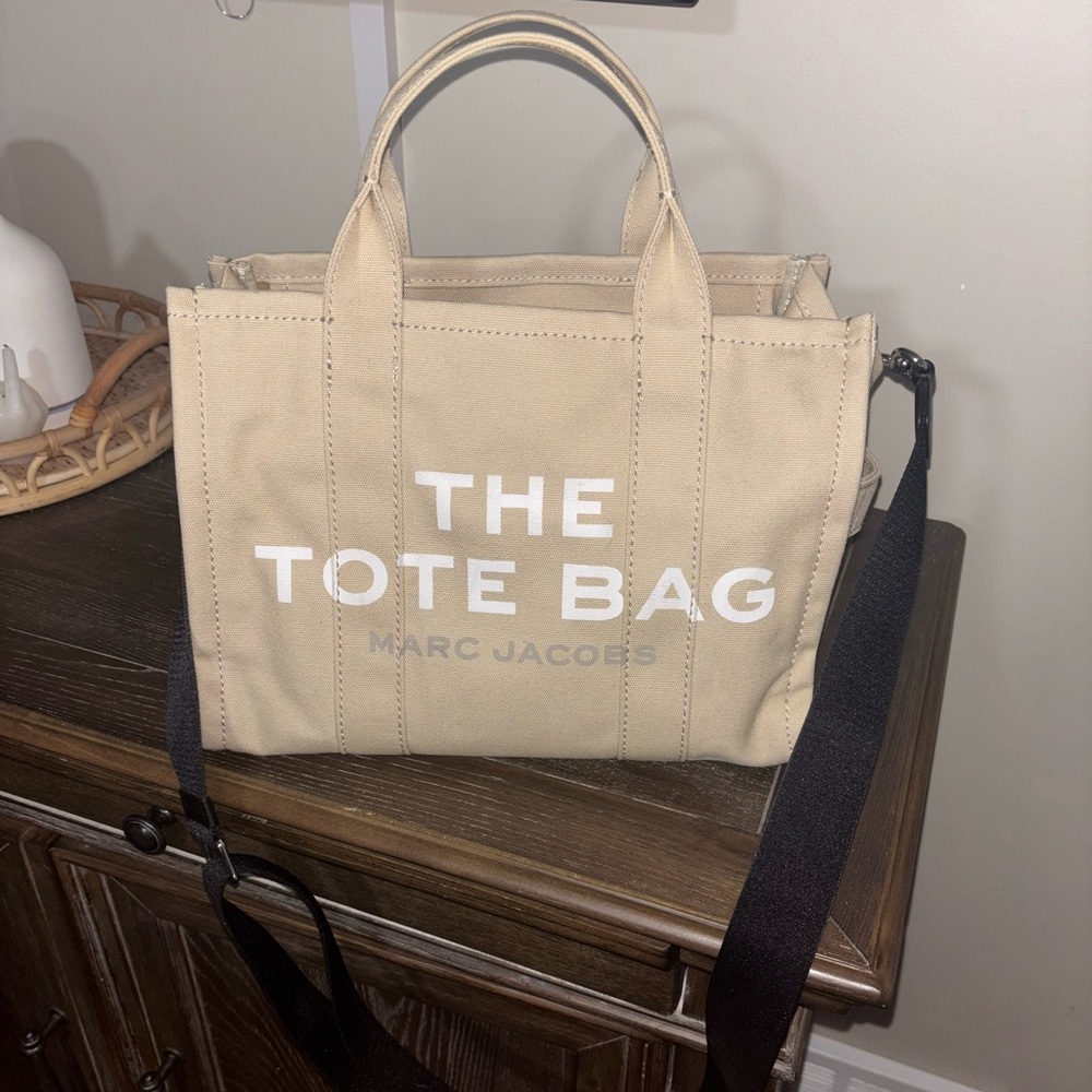 Marc Jacobs Tan Tote Bag with Black Strap
